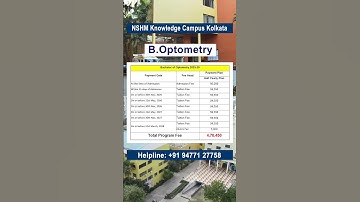 Optometry at NSHM Knowledge Campus Kolkata #optometry #nshm #kolkata #feesstructure #nshmkolkata