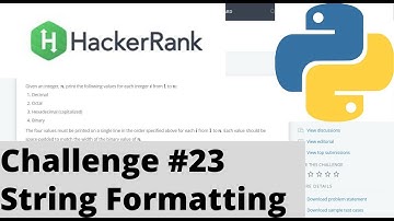 Hackerrank Python | Challenge - #23  | String Formatting | dec, oct, hex and bin
