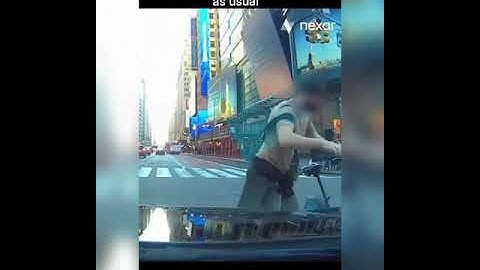 New York cyclist survives death after he ran a Red light | Dash cam footage.