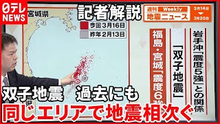 【解説】東北地方で震度6強  福島沖は去年に続きM7『週刊地震ニュース』