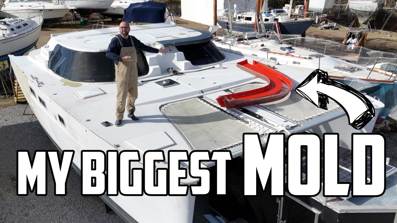 ⁣⛵️ My biggest mold yet for our hurricane-damaged catamaran. Ep 667