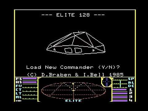 C128 COMMODORE 128 MUSIC & GAME INTRO ELITE 128 v1.0 Beta Firebird 1986 In C64 MODE  & C128 ENCHANCE
