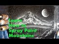 Black and white beginners spray paint art tutorial  how to make basic mountains