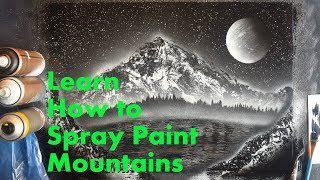 Black and White Beginners SPRAY PAINT ART Tutorial  How to Make Basic Mountains