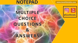 Notepad MCQs in English, Notepad MCQs – Test Your Knowledge on Basic Computer Skills!