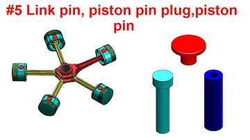 💫CREO TUTORIAL || RADIAL ENGINE || Design of PISTON PIN, LINK PIN, PISTON PIN PLUG.