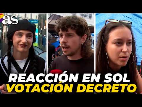 Disappointment at PUERTA DEL SOL after the DECREE LAW vote: how the protesters are reacting