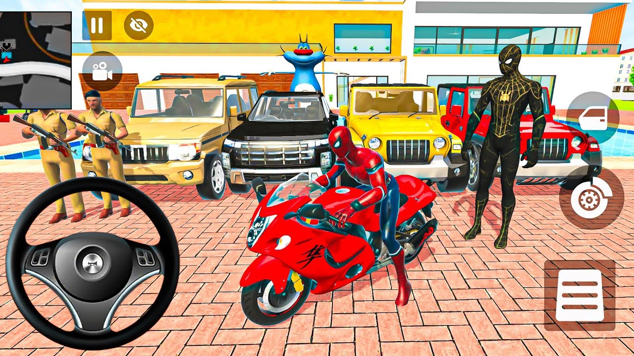 🐝 Indian Thift Auto Android Game 🌿 SuperMan & Spiderman Game😍G- Wagon & McQueen Car & Bike Showroom