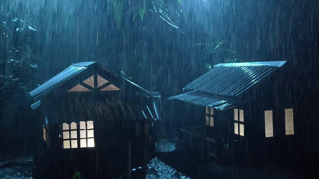 No Ads Rain Sounds for Sleeping - ASMR Extreme Rain on Tin Roof for Chronic Nighttime Insomnia #222