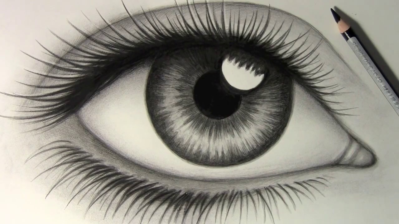 how to draw an eye -- كيفية رسم عين - YouTube