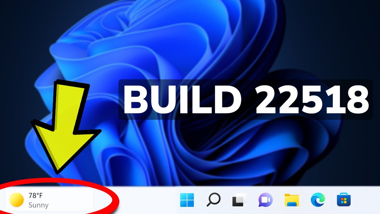 New Windows 11 Build 22518 Weather Widget On The Taskbar Context
