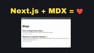 Use MDX(markdown) with NextJS to Create Blogs