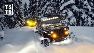 DEEP SNOW Winter Camping in Tracked 4x4s!