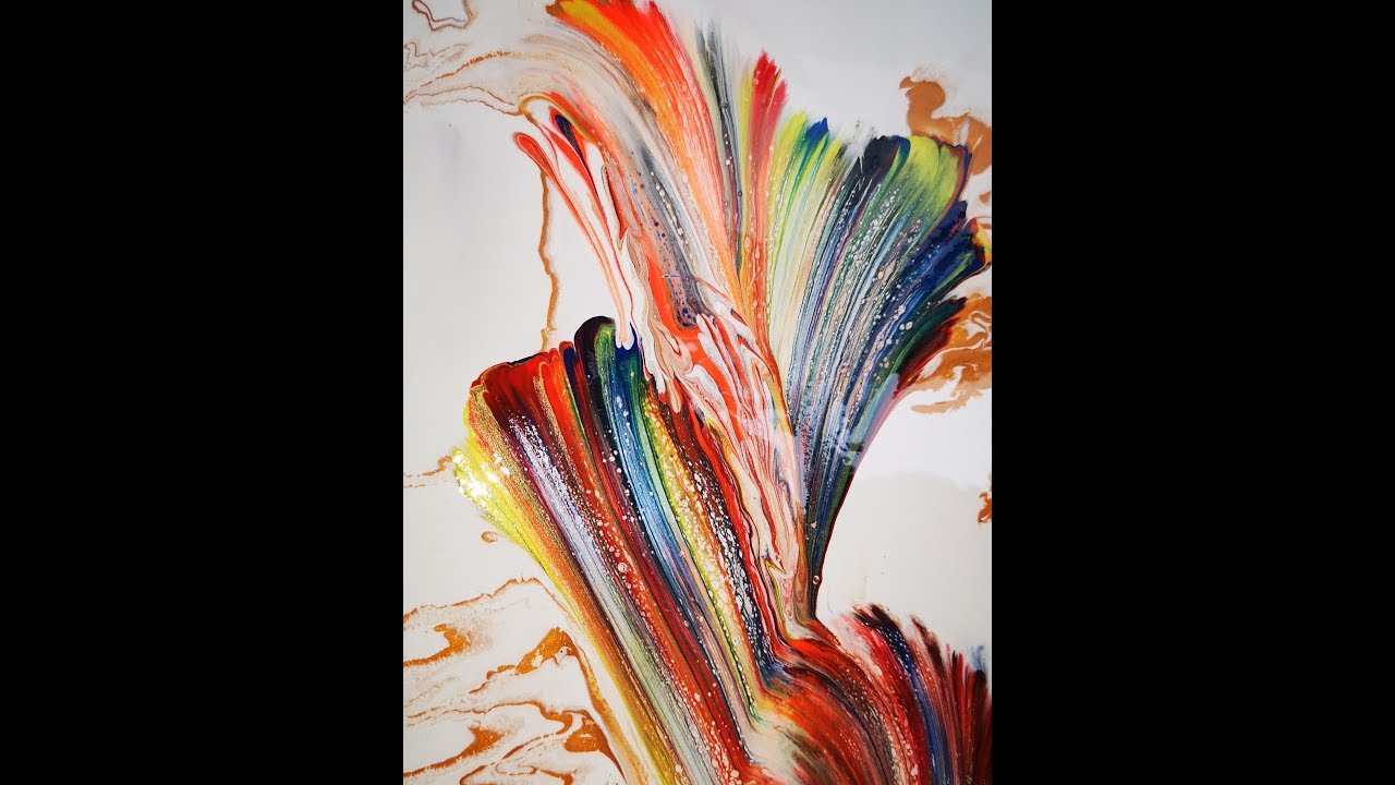 V. 88 Acrílicos fluidos - Flor con la técnica del hilo