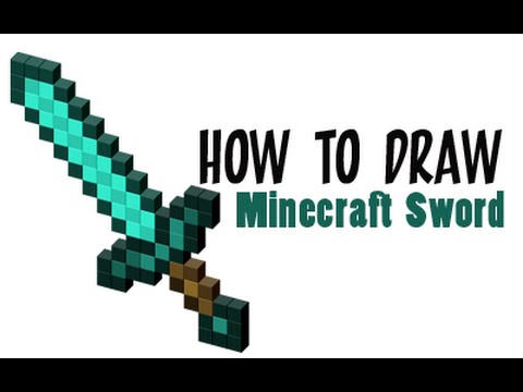 How To Draw A Diamond Sword From Minecraft Or Really Any Minecraft Sword Youtube
