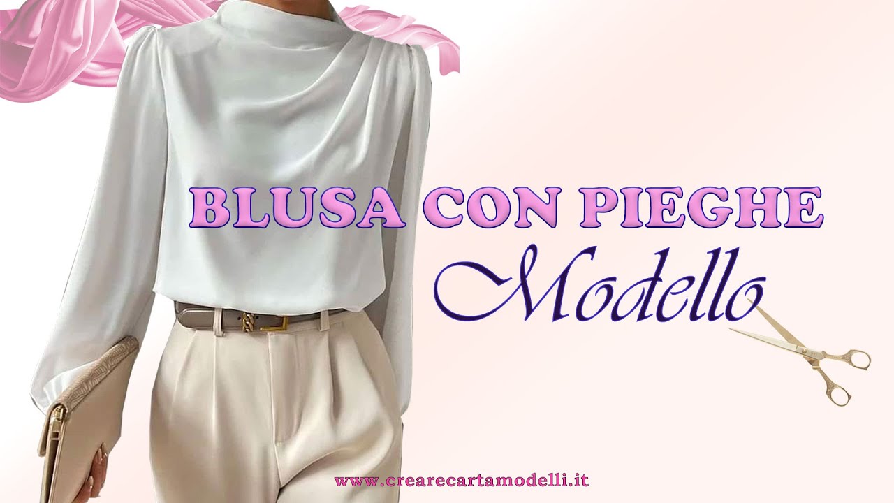 Come fare modello della blusa con spalla drappeggiata e manica