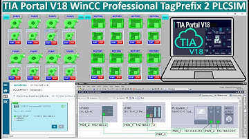 TIA Portal V18 Professional WinCC TagPrefix 2 PLCs Simulation without real hardware