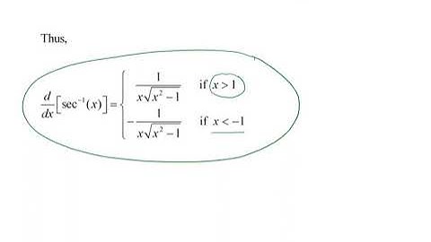 2.12.2 - Derivatives of the Other Inverse Trigonometric Functions