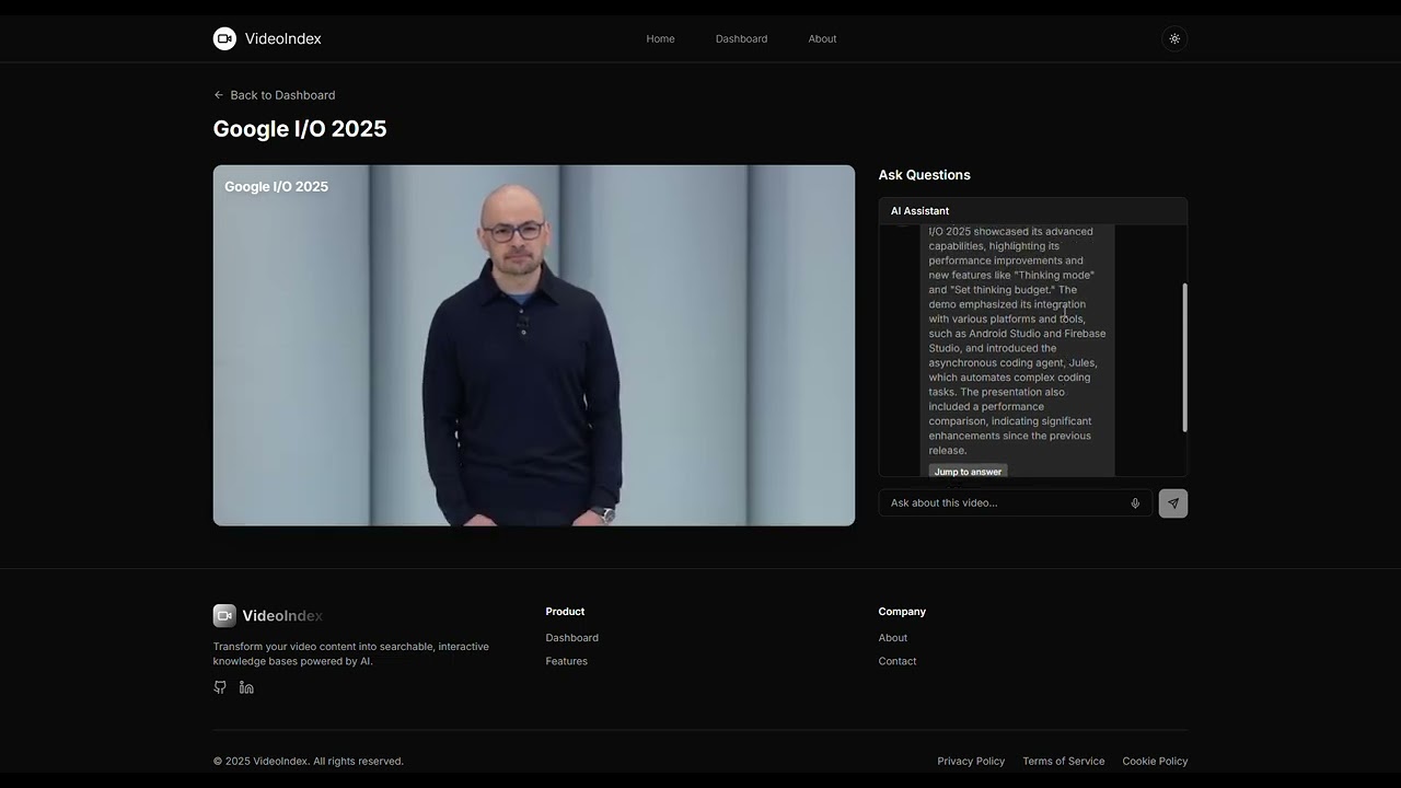 Video Index demo with Bolt