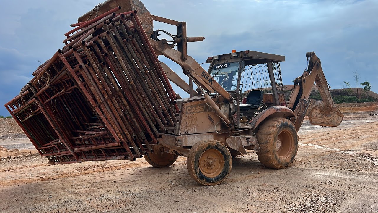 Backhoe loader transfer heavy material big beautiful backhoe YouTube