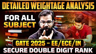 GATE 2025 EE / ECE | Strategy to Secure Double Digit Rank | All Subject Wise Weightage Analysis