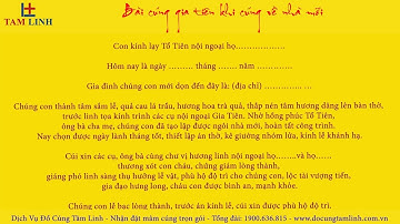 Bài Cúng Gia Tiên Khi Cúng Về Nhà Mới (Cúng Nhập Trạch) | Đồ Cúng Tâm Linh