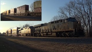 Lots of Double Stack Containers - 60MPH CSX Intermodal I008 - ES44AH's #3119 & #745 - Unionville OH