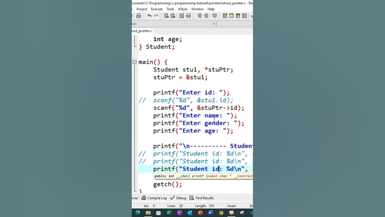 C Programming Structure and Pointer - YouTube