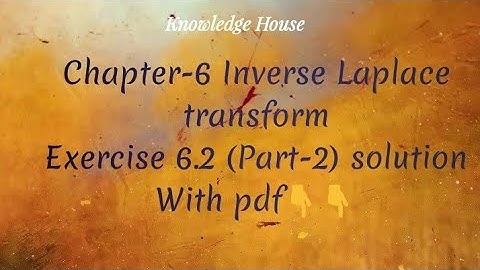Exercise 6.2(Inverse Laplace transform)||B.A /B.sc.4th SEM.|Special functions & integral transforms|