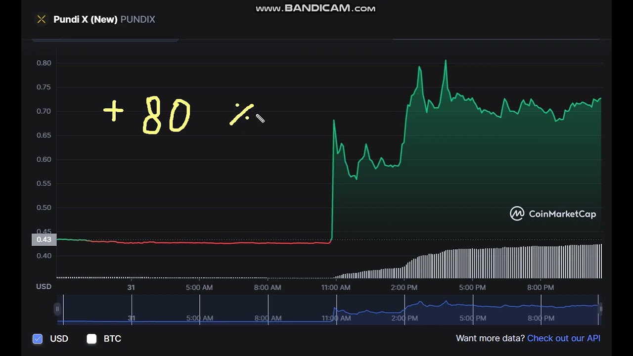 🚀  +    80   %  Pundi X (New)   PUNDIX  -  Pundi X (New) to USD Chart