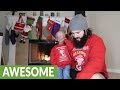 Adalia Rose's Christmas beard tutorial with her dad