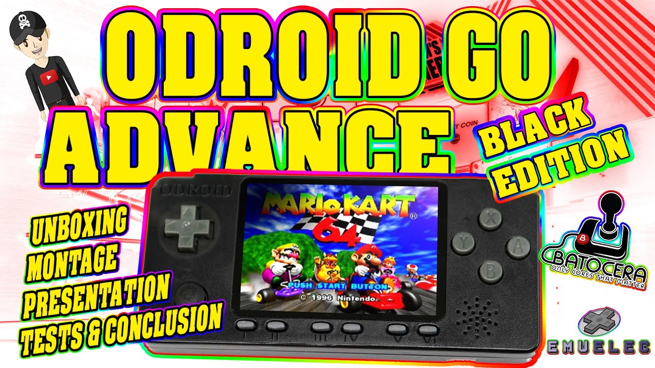 NEW ODROID GO ADVANCE Black Edition CONSOLE PORTABLE RETROGAMING BATOCERA UNBOXING MONTAGE & TESTS