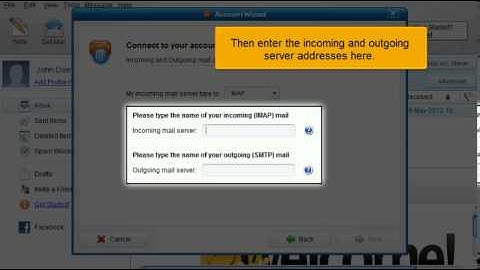 Configuring an IMAP email account in IncrediMail