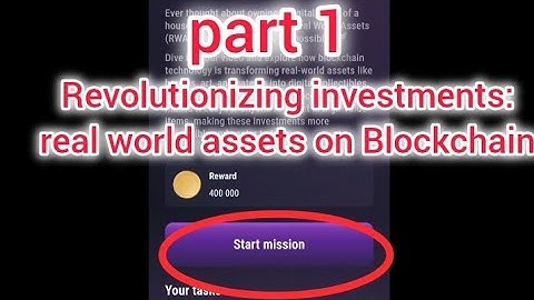 6 August code. Revolutionizing investments:real world assets on Blockchain part 1 tapswap code