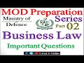 MOD Preparation | Law Portion | Business Law | Company Law | Ministry of Defense Jobs 2021 | P-2 |