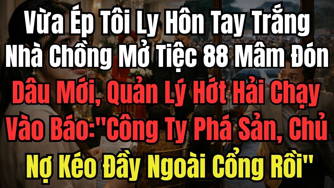 Vừa Ép Tôi Ly Hôn Tay Trắng, Nhà Chồng Mở Tiệc 88 Mâm Đón Dâu Mới, Quản Lý Hớt Hải Chạy Vào Báo: ''C