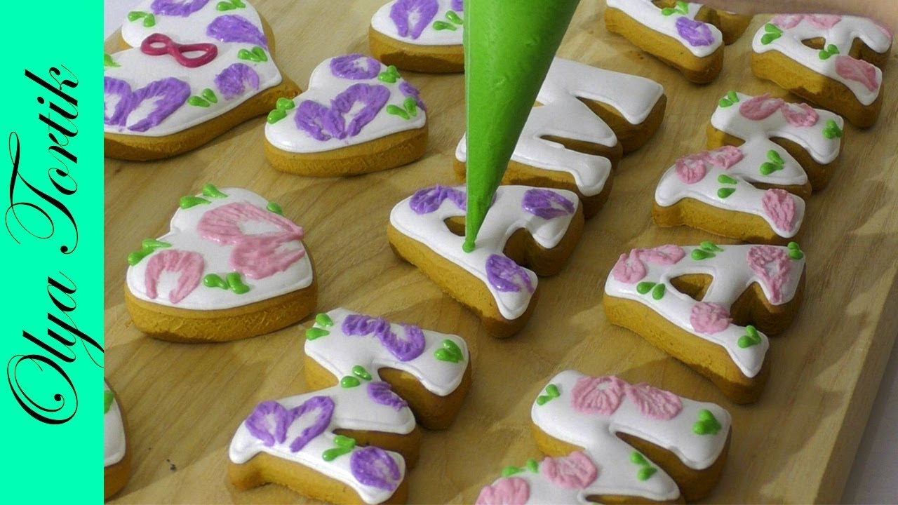 Мастер-класс Пряники на 8 Марта Роспись пряников