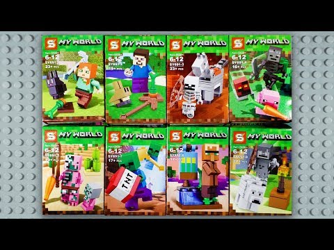 All Lego Minecraft Characters vs Videogames Real VS Lego.. 