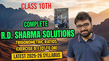 Class 10 maths || Trigonometric Ratios || R D Sharma || Exercise 9.1 (Q. No. 1 to 8)
