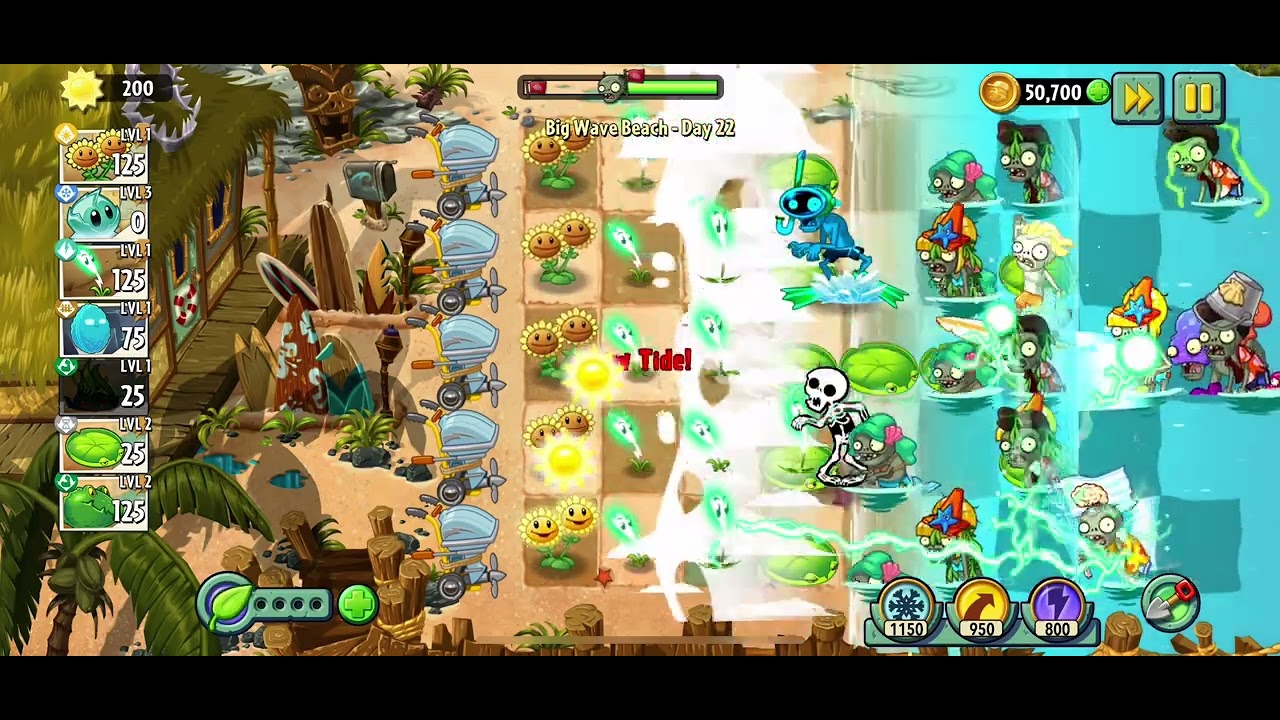 Plants vs Zombies 2 - Big Wave Beach - Day 22 - 2025 Gameplay - YouTube