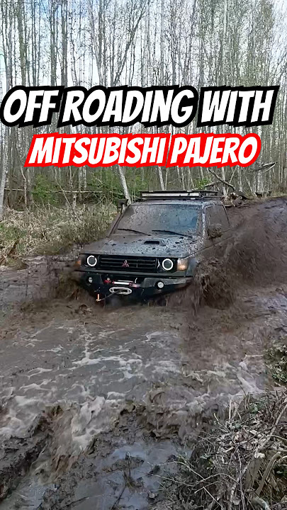 Extreme Off-Roading with Pajero 🌲💪💦 #mitsubishipajero #offroading  #shorts