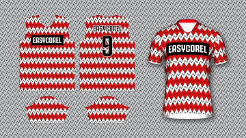 How to Create Zigzag Red White Football Futsal Soccer Jersey in CorelDraw