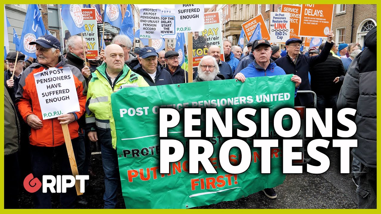 Сотрудники An Post протестуют против задержек с выплатой пенсий.