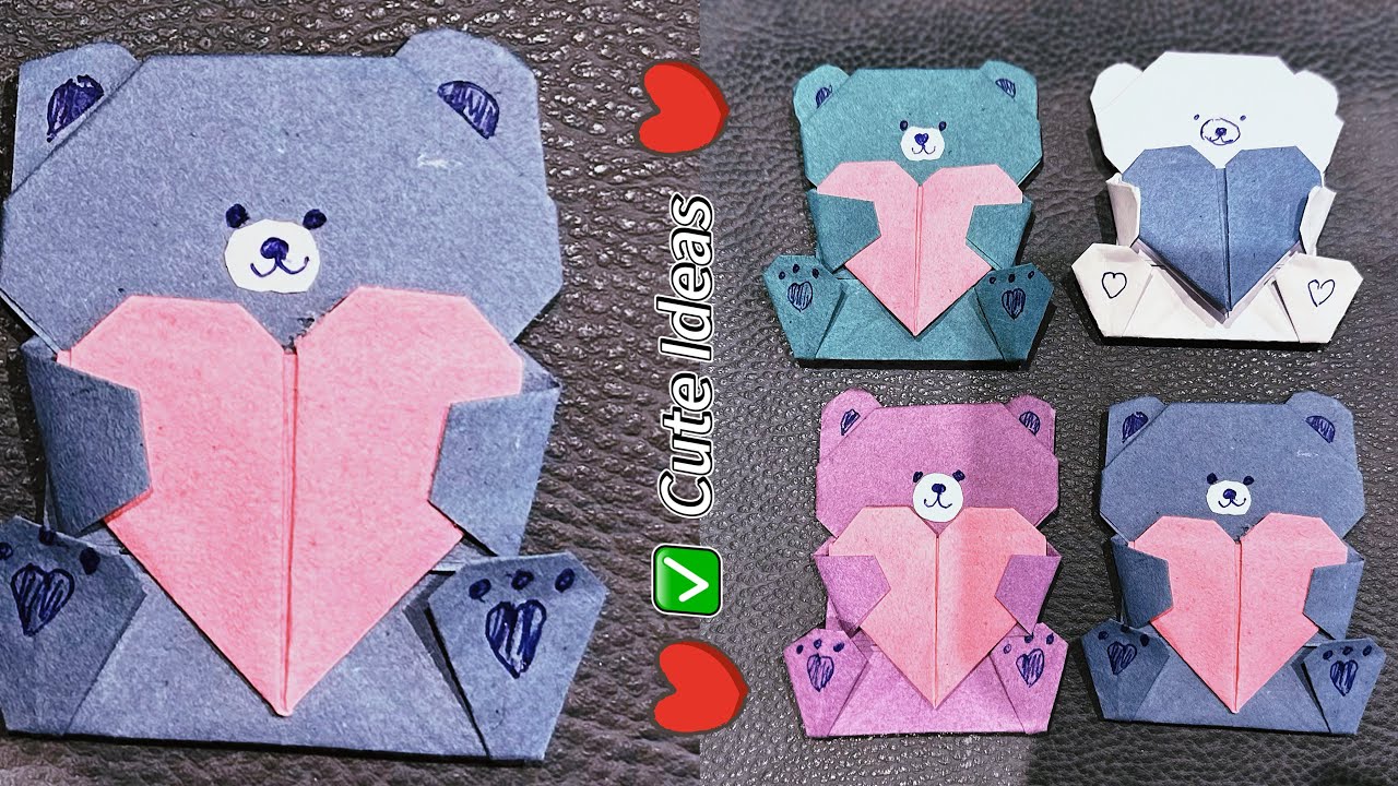 Origami Bear Holding a Heart | Easy Valentine's, Mother's Day & Birthday Craft | Cute  Gift Idea!