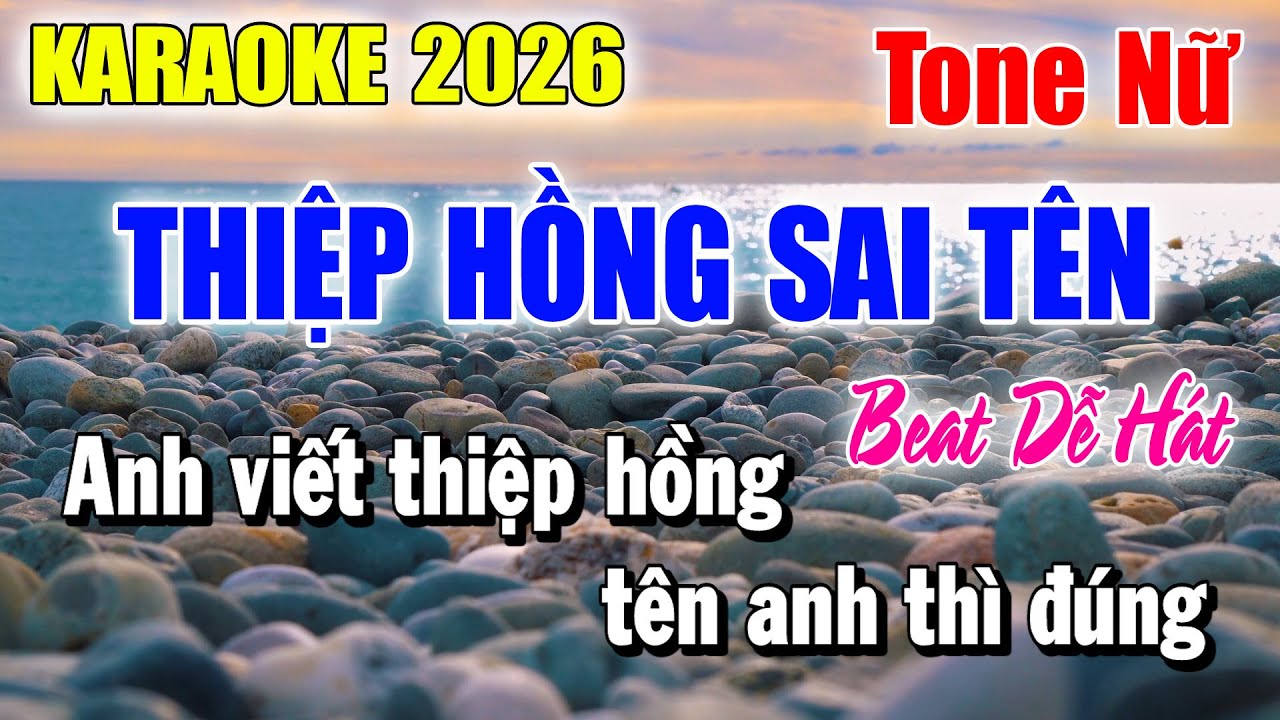 Karaoke Thiệp Hồng Sai Tên Tone Nữ ( Beat Dễ Hát ) Karaoke Thanh Duy