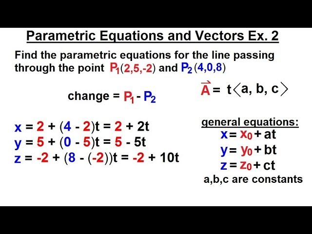 Fabulous Vector And Parametric Equations Of A Line Images Parametric