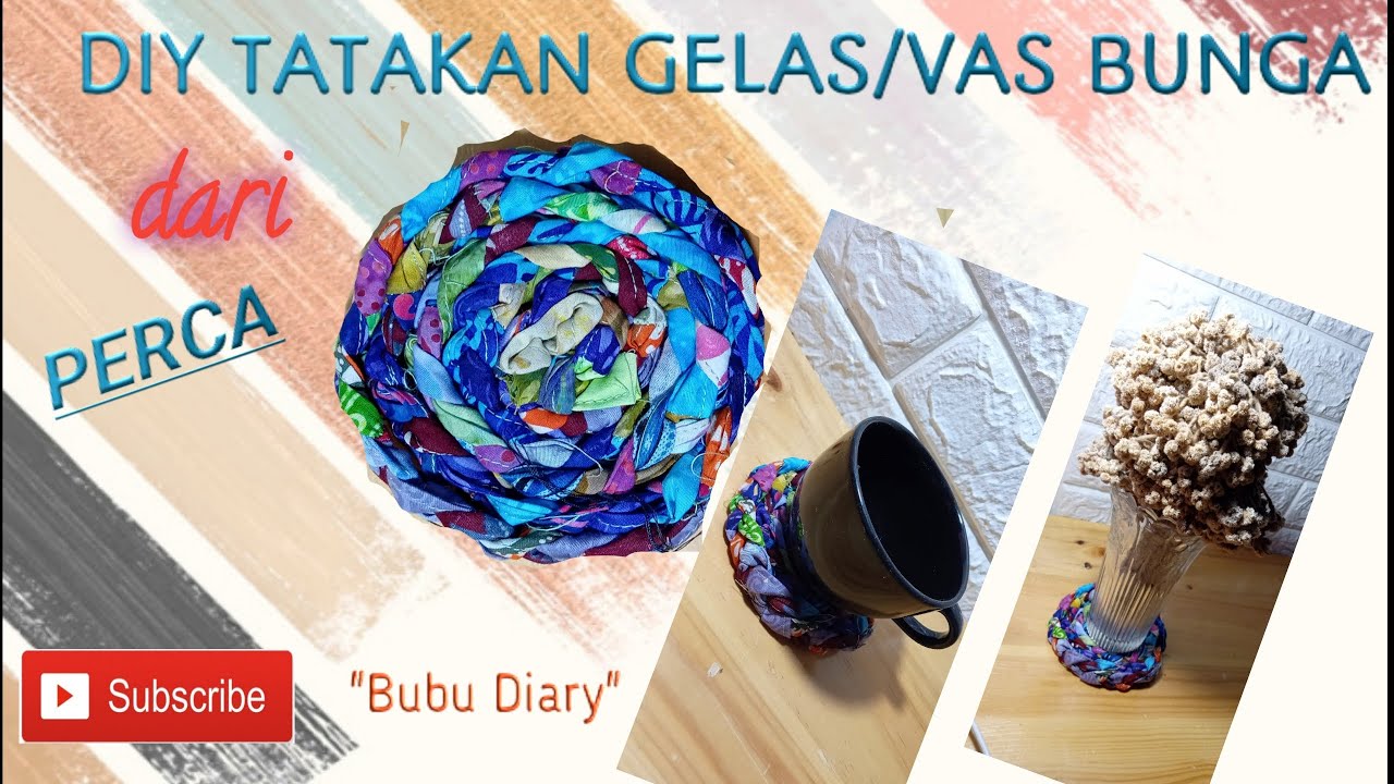 DiY membuat tatakan gelas vas bunga dari kain perca YouTube DiY membuat tatakan gelas vas bunga dari kain perca YouTube