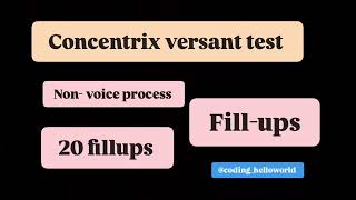 Concentrix Versant Test Cleared Fillups Section Guarantee 1St Attempt Freshers Job