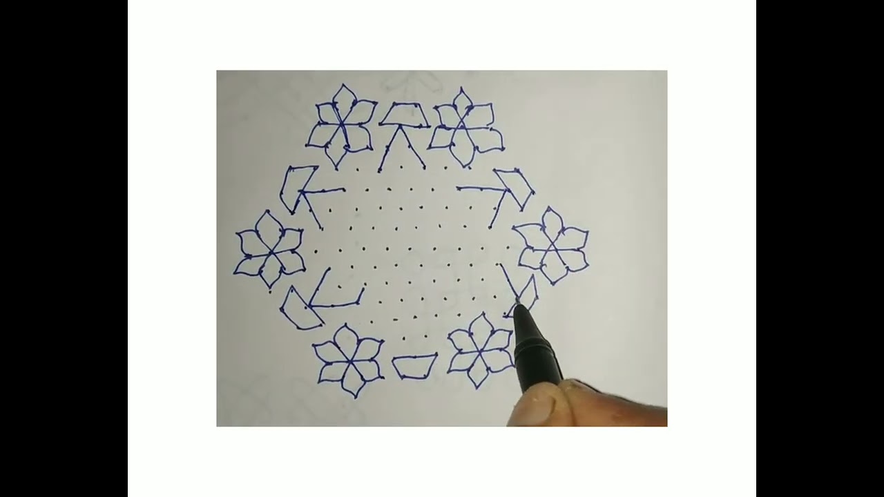 15 to 8 🌺🌻🌹🌷 rangoli 