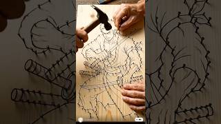 🔥 One Piece Zoro String Art | Amazing Thread Art Making ⚔️ #Shorts